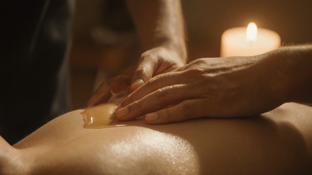 Ruce se dotýkají břicha v klidném prostředí, zdůrazňují důvěru a souhlas bez slov.